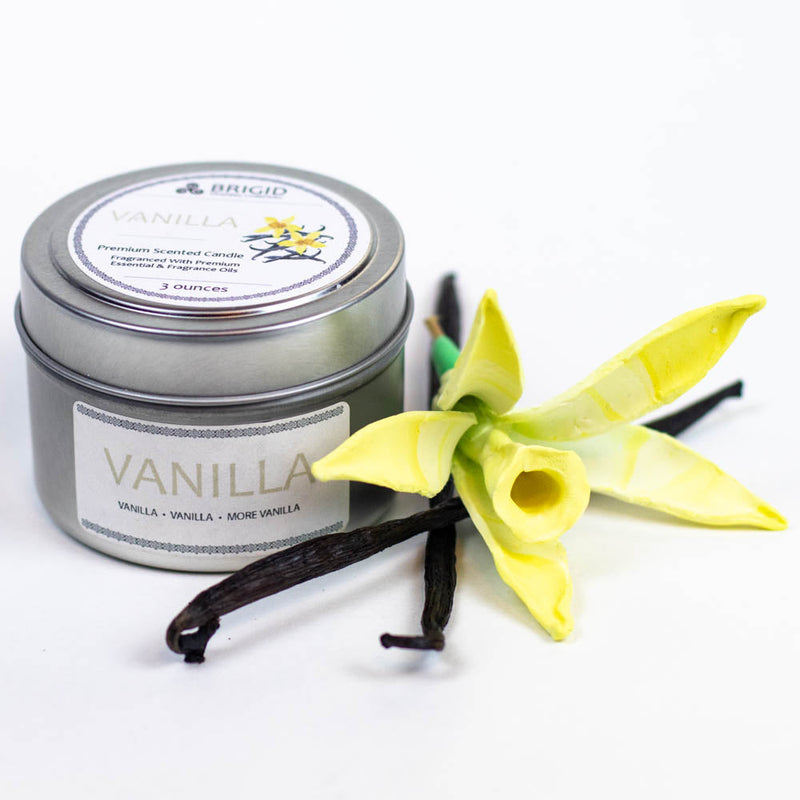 Brigid Trading Company Vanilla Soy Wax Candle - French, Tahitian, and Madagascar Vanillas Premium Scented Candle