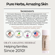 Ora's Amazing Herbal Natural Lip Balm, Herbal Infused, Vanilla
