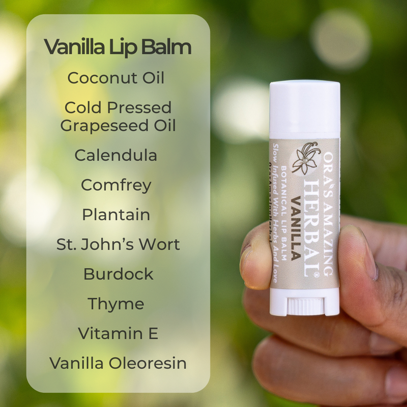 Ora's Amazing Herbal Natural Lip Balm, Herbal Infused, Vanilla