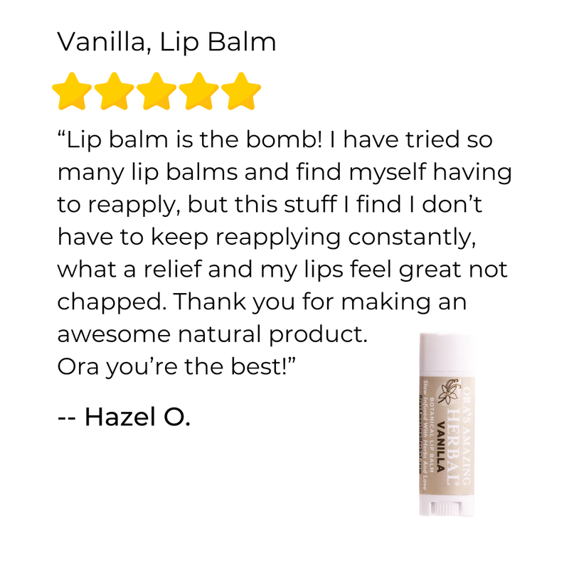 Ora's Amazing Herbal Natural Lip Balm, Herbal Infused, Vanilla