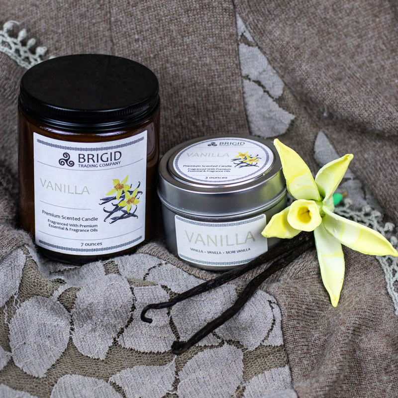 Brigid Trading Company Vanilla Soy Wax Candle - French, Tahitian, and Madagascar Vanillas Premium Scented Candle