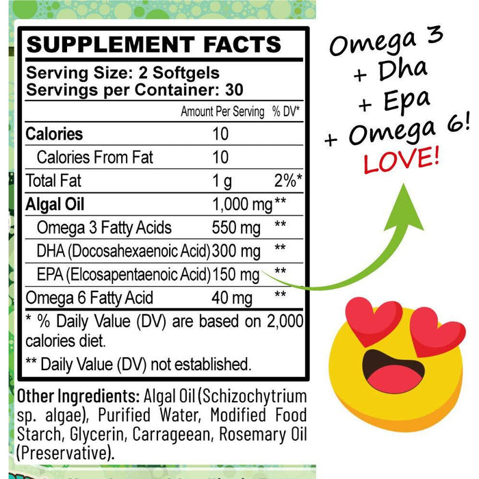 Hippie Farms - Hippie Farms - Vegan Algae Oil with DHA & EPA - The Better, Cruelty Free, Omega-3