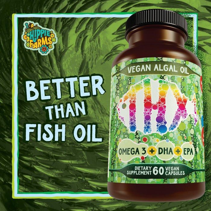 Hippie Farms - Hippie Farms - Vegan Algae Oil with DHA & EPA - The Better, Cruelty Free, Omega-3