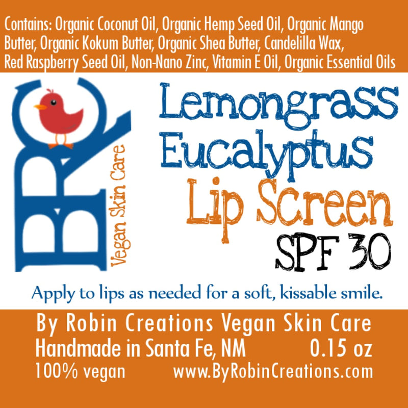 By Robin Creations Natural SPF 30 Lip Screen Tubes Lip Balms