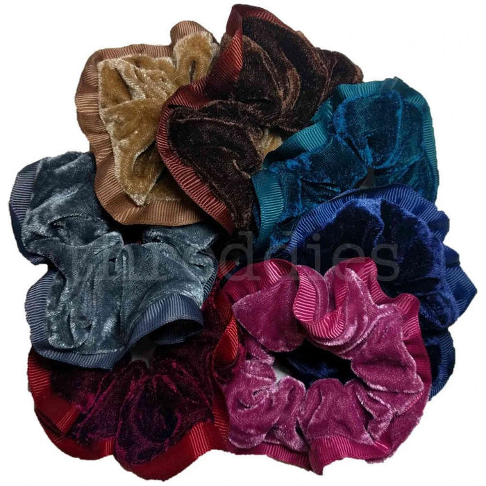 Threddies Velvet And Grosgrain Ribbon Scrunchies