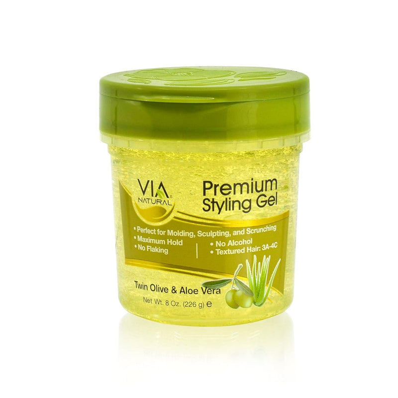 VIP Extensions VIA Premium Styling Gel Twin Olive Oil and Aloe 8oz Hair Care