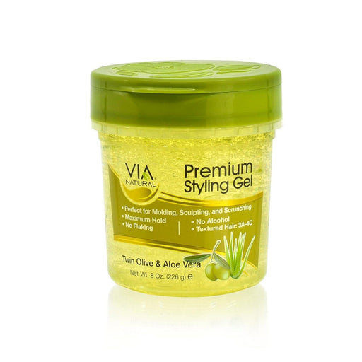 VIP Extensions VIA Premium Styling Gel Twin Olive Oil and Aloe 8oz Hair Care