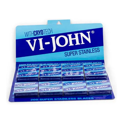 Vi-john VI-John Super Stainless Double Edge Razor Blades - 20 x 10 Pack Razor Blades