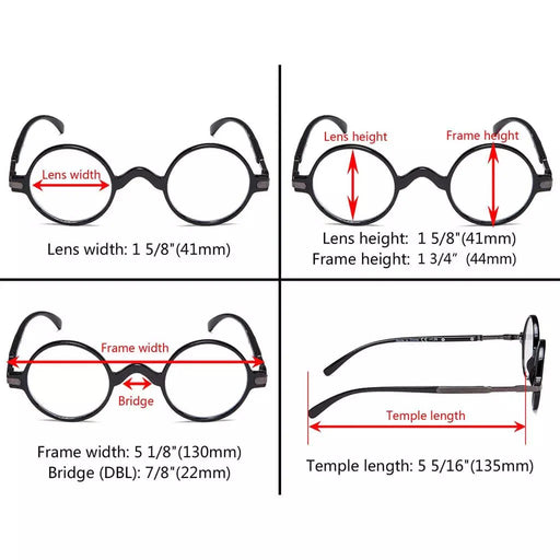 eyekeeper.com Vintage Round Reading Glasses Professor Readers 5-R077B Eyeglasses