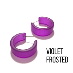 Wide Classic Frosted Hoop Earrings - Clara