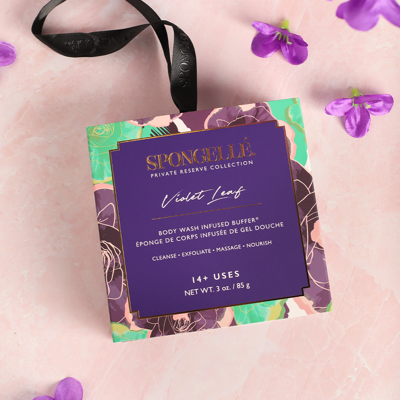 Spongellé Violet Leaf | Boxed Flower Body Wash Infused Buffer