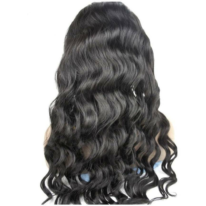 VIP Extensions VIP - Full Lace Wig - 100% Human Hair Natural Black (180 density)Body Wave Human Hair Full Lace Wig