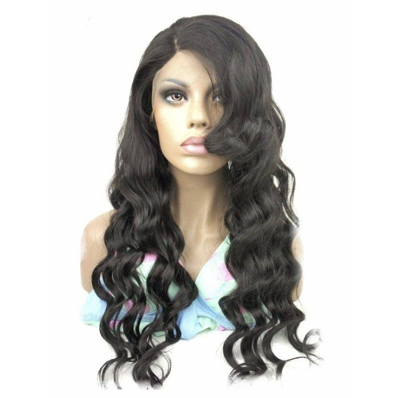 VIP Extensions VIP - Full Lace Wig - 100% Human Hair Natural Black (180 density)Body Wave Human Hair Full Lace Wig