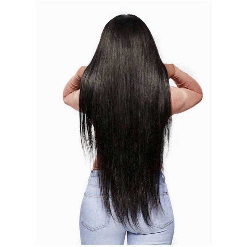 VIP Extensions VIP -Lace Front Wig - 100% Human Hair Natural Black (180 density) Straight Synthetic Lace Front Wig