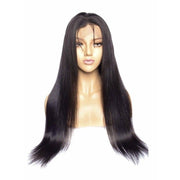 VIP Extensions VIP -Lace Front Wig - 100% Human Hair Natural Black (180 density) Straight Synthetic Lace Front Wig