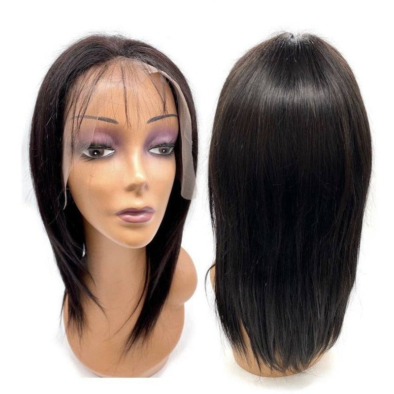 VIP Extensions VIP -Lace Front Wig - 100% Human Hair Natural Black (180 density) Straight Synthetic Lace Front Wig