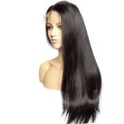 VIP Extensions VIP -Lace Front Wig - 100% Human Hair Natural Black (180 density) Straight Synthetic Lace Front Wig