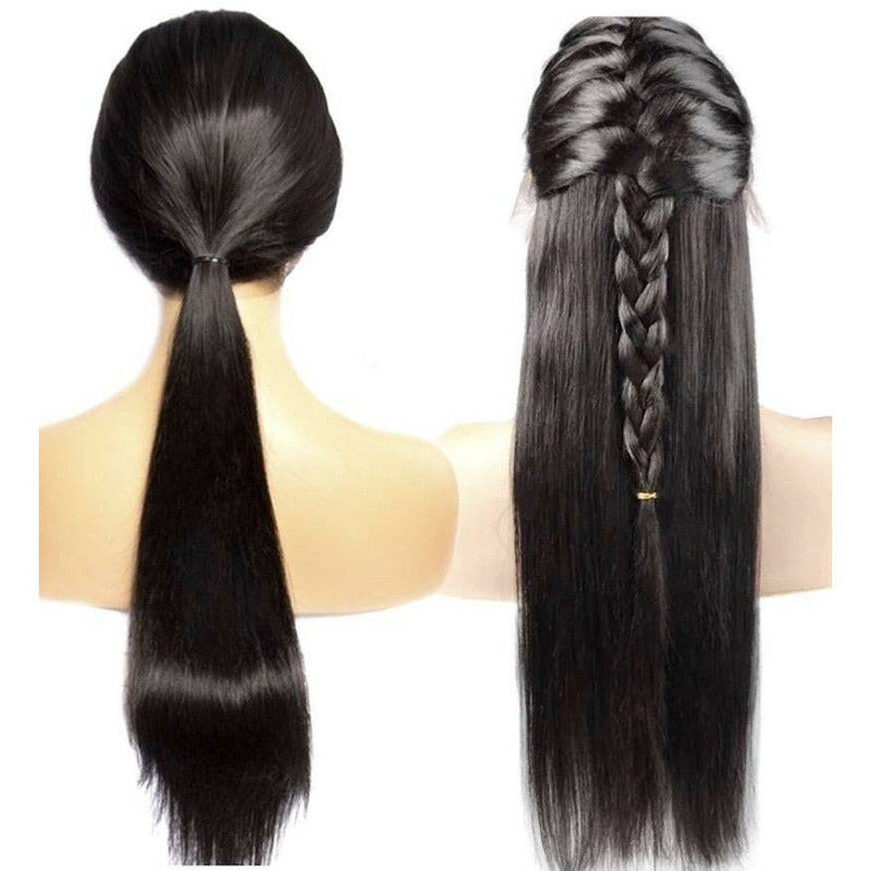 VIP Extensions VIP -Lace Front Wig - 100% Human Hair Natural Black (180 density) Straight Synthetic Lace Front Wig