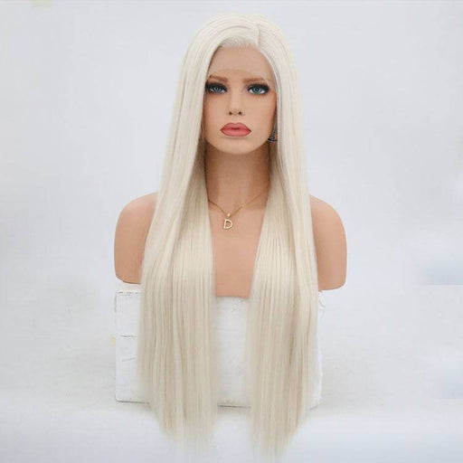 VIP Extensions VIP Synthetic Lace Front Wig, 24", Color 60 (54) Wig Gray