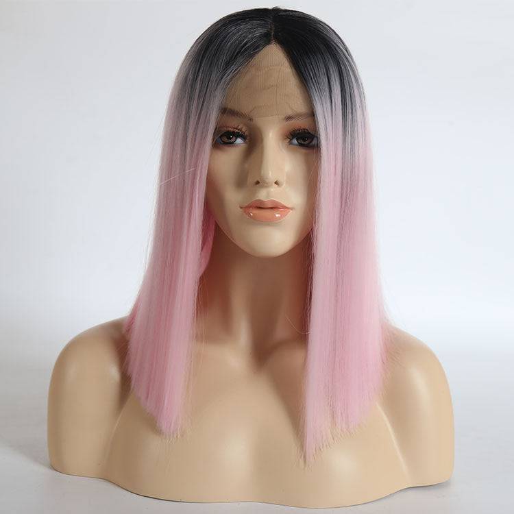 VIP Extensions VIP - Synthetic Lace Front Wig Ombre Grey to Pink Synthetic Lace Front Wig
