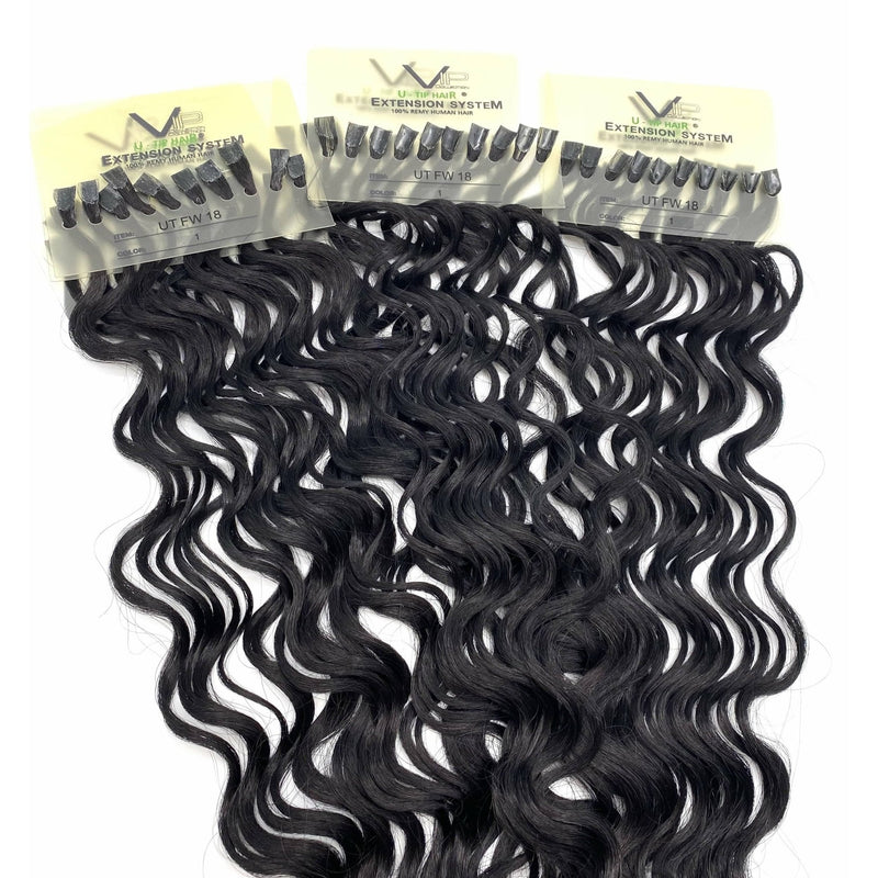VIP Extensions VIP U-Tip System / Curly 18" Hair Extension White Smoke 1 - Jet Black