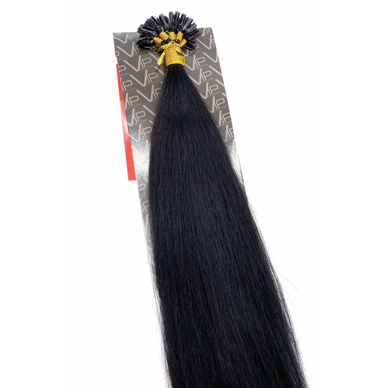 VIP Extensions VIP U-Tip System / Straight 18" Hair Extension White Smoke 1 - Jet Black   (100g)