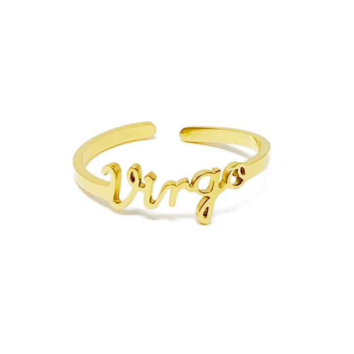 Scripted Zodiac Ring