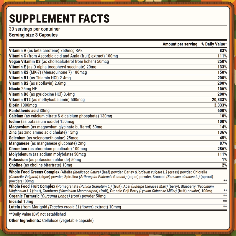 Hippie Farms The Vita-Bunch Whole Food Multi-Vitamin for All Adults Vitamins & Supplements Seashell