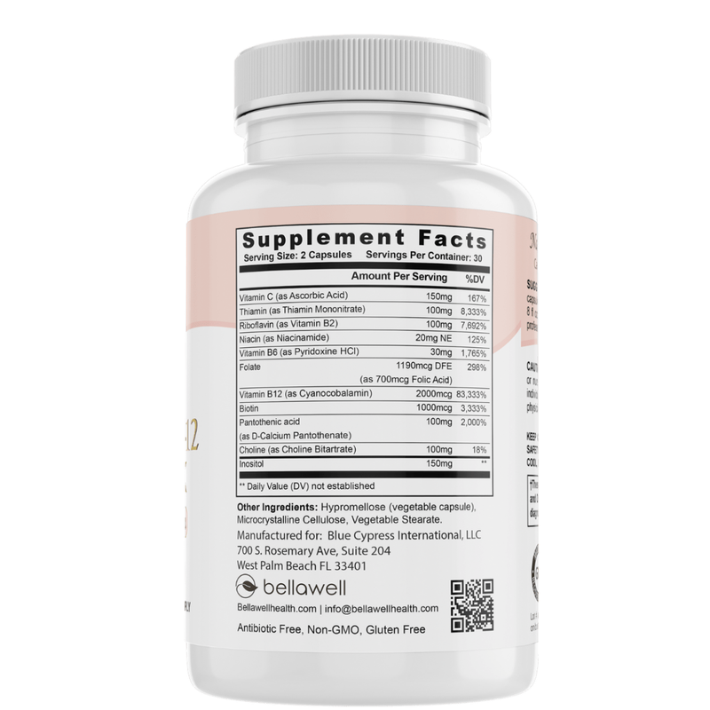 Vitamin B-Complex With Folate by Bellawell