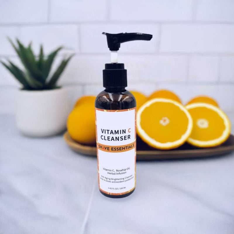 Shave Essentials Gentle Vitamin C Facial Cleanser for Anti-Aging Skincare Face Wash