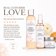 Glimmer Goddess® Organic Skin Care Vitamin C Brighter Skin 3-Step Cleansing Kit Gift Packs & Value Sets White Smoke