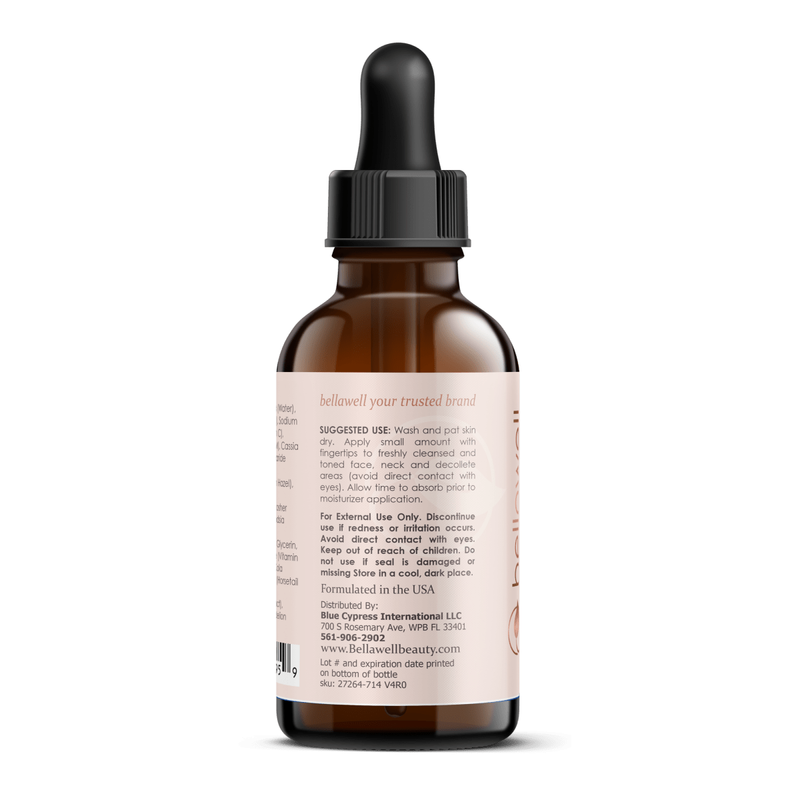 Vitamin C Serum for Face With Hyaluronic Acid, Vitamin E, Aloe Vera, and Jojoba oil 2 fl oz by Bellawell