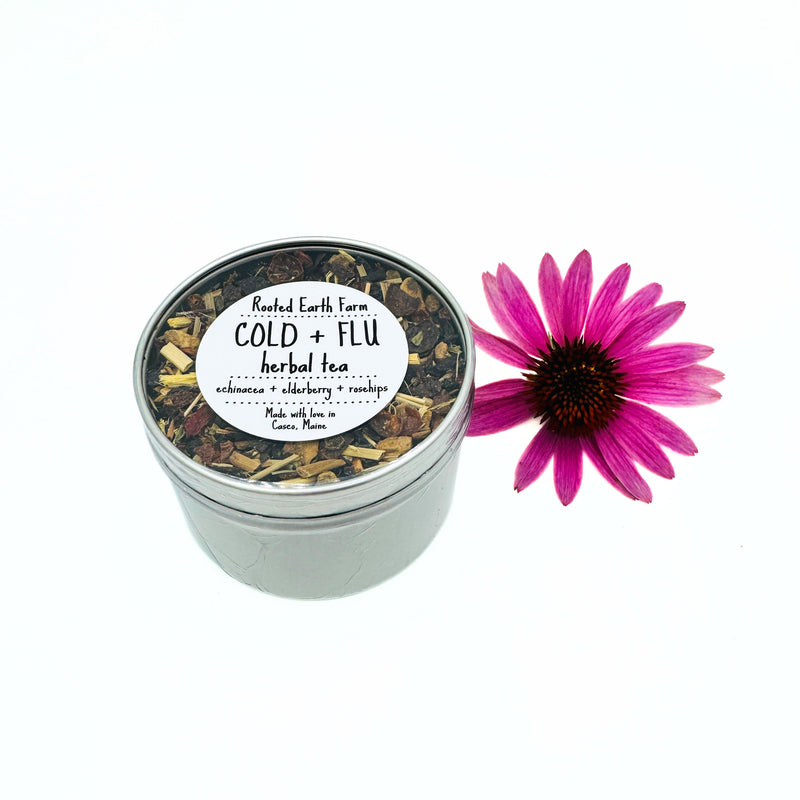 Rooted Earth Farm + Apothecary Cold + Flu Herbal Tea Tin Herbal Teas