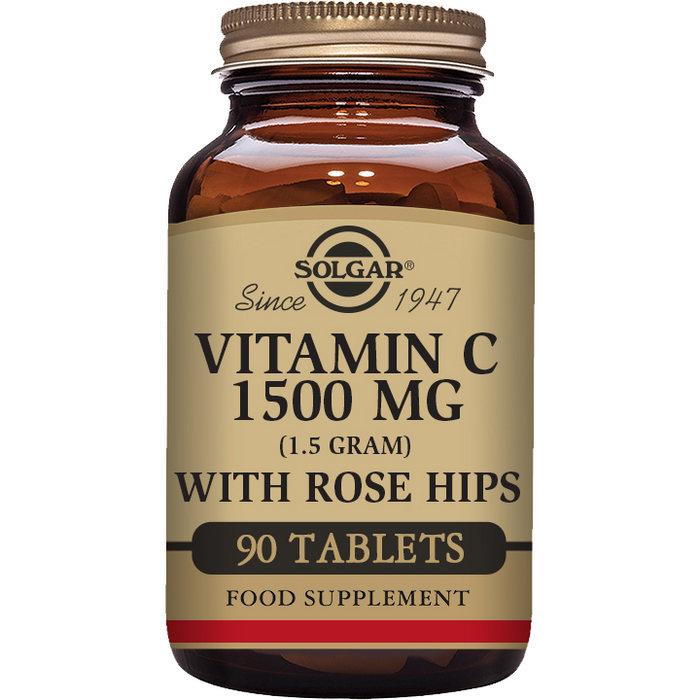 Solgar Vitamin C with Rose Hips Tablets, 1500 Mg, 90 Count / 5 Oz
