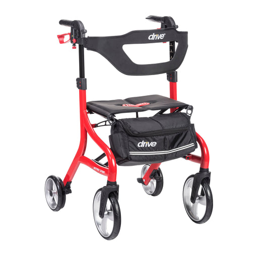 RIO Medical Supplies Nitro Sprint Rollator Rolling Walker, Tall, Red