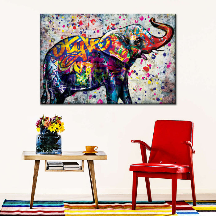 Epic Colorful Elephant Wall Art