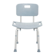 RIO Medical Supplies Bathroom Safety Shower Tub Bench Chair with Back, Gray