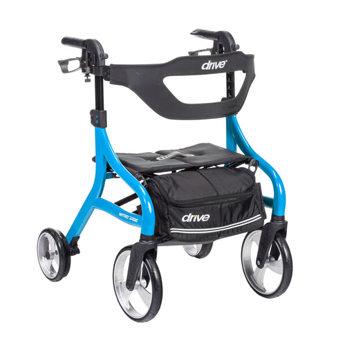 RIO Medical Supplies Nitro Sprint Rollator Rolling Walker, Hemi Height, Blue
