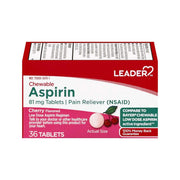 Leader Leader Chewable Aspirin Tablets Cherry 81mg 36ct Health Care