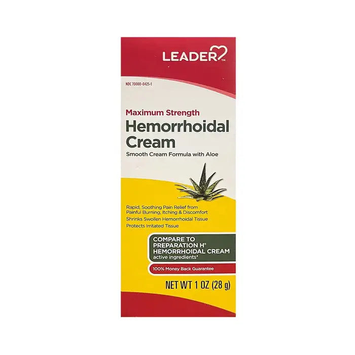 Leader Leader(Tm) Maximun Strength  Hemorrhoidal Relief Lidocaine 5%Cream 1 Oz(Compare To Recticare) Medicine & Drugs