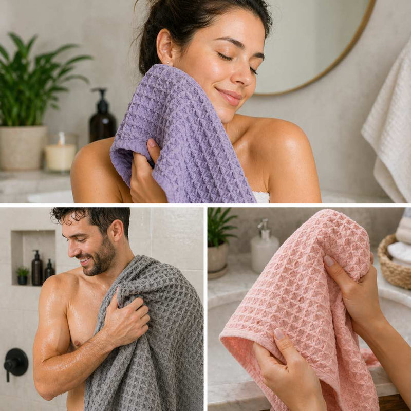 Shave Essentials Waffle Weave Bath Towel Bath Towels & Washcloths