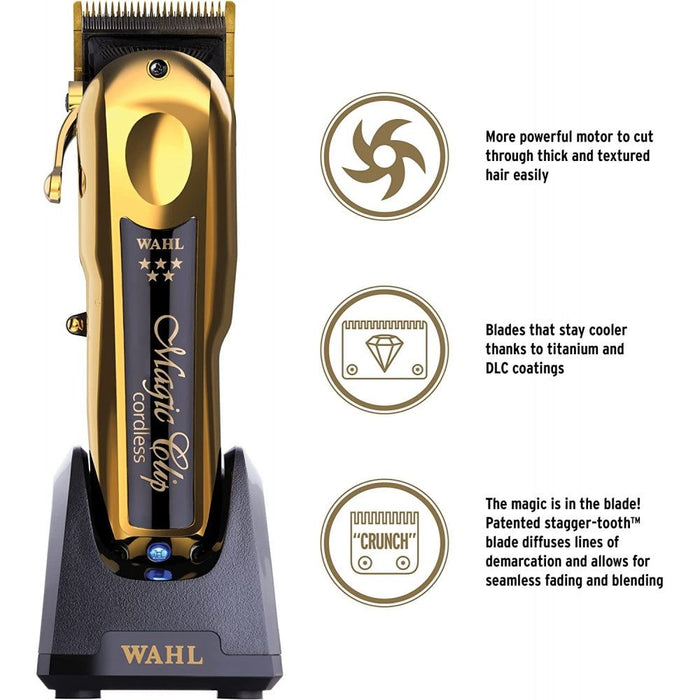 Wahl Professional 5 Star Series Cordless Magic Clip Gold & Cordless Detailer Li Gold & Cordless Vanish Shaver