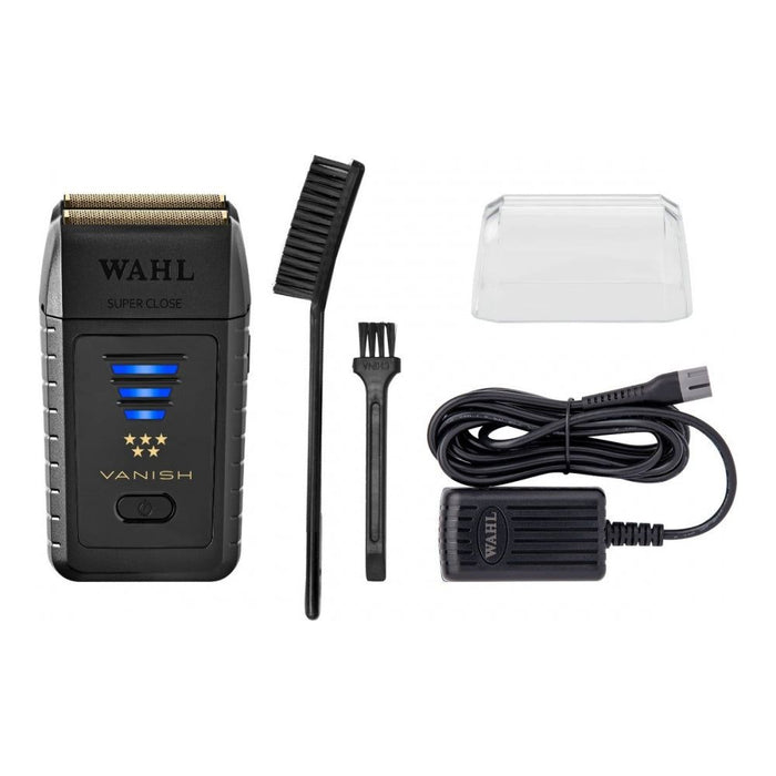 Professional Wahl Black Combo Set, Barber Combo Clipper & Trimmer #8180 & Cordless Vanish Shaver #8173-700, Hair Spray, Barber Mat, Flat Top Comb 2X, Fade Brush, Straight Razor, Neck Duster, Barber Suitcase, Wire Protector