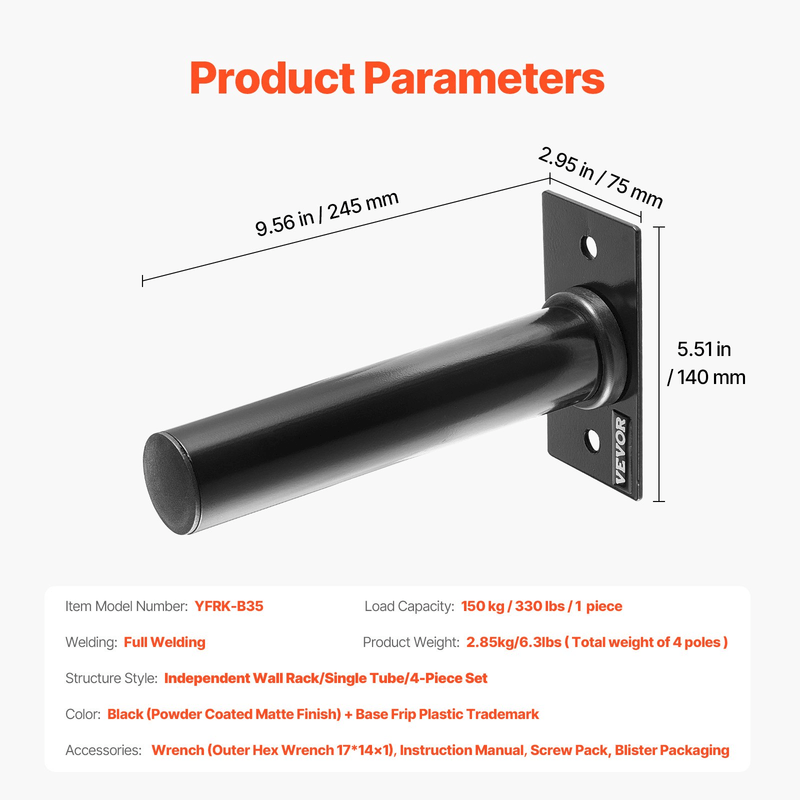 GNS Beauty & Personal Care 2-Inch Plate Holder (4-Pack) - Wall Mount Home Gym Rack Fitness