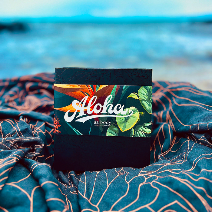 Ua Body | Hawaiian Skincare - Aloha Luxe Box - 2.0 Oz. Body Wash, Lotion And Body Mist Set With Pareo