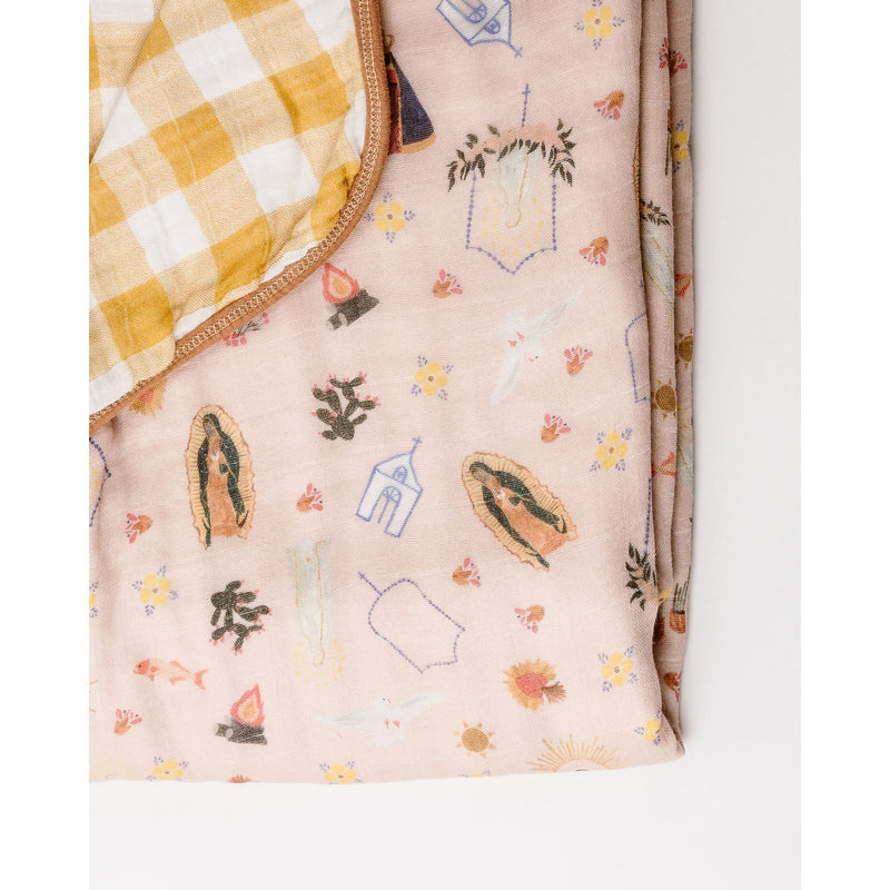 Be A Heart Pink Marian Deluxe Muslin Baby Blanket Quilt Swaddling & Receiving Blankets