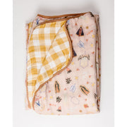 Be A Heart Pink Marian Deluxe Muslin Baby Blanket Quilt Swaddling & Receiving Blankets