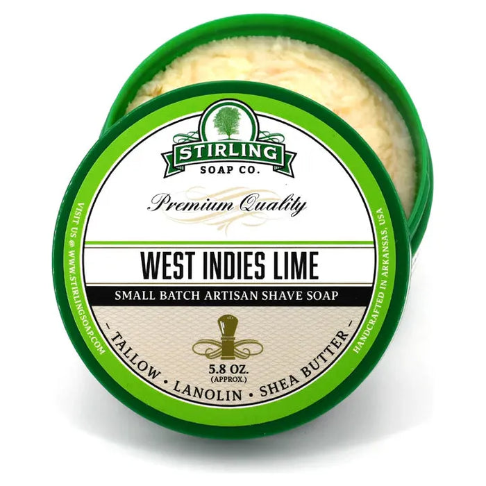 Stirling Soap Co. West Indies Lime Shave Soap Jar 5.8 Oz