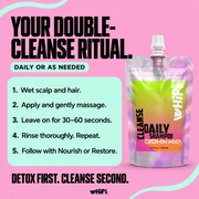 Whipi Co Cleanse – Crown Whip Daily Shampoo Light Pink 12 oz Bag,12 oz Bottle,1 oz Sample