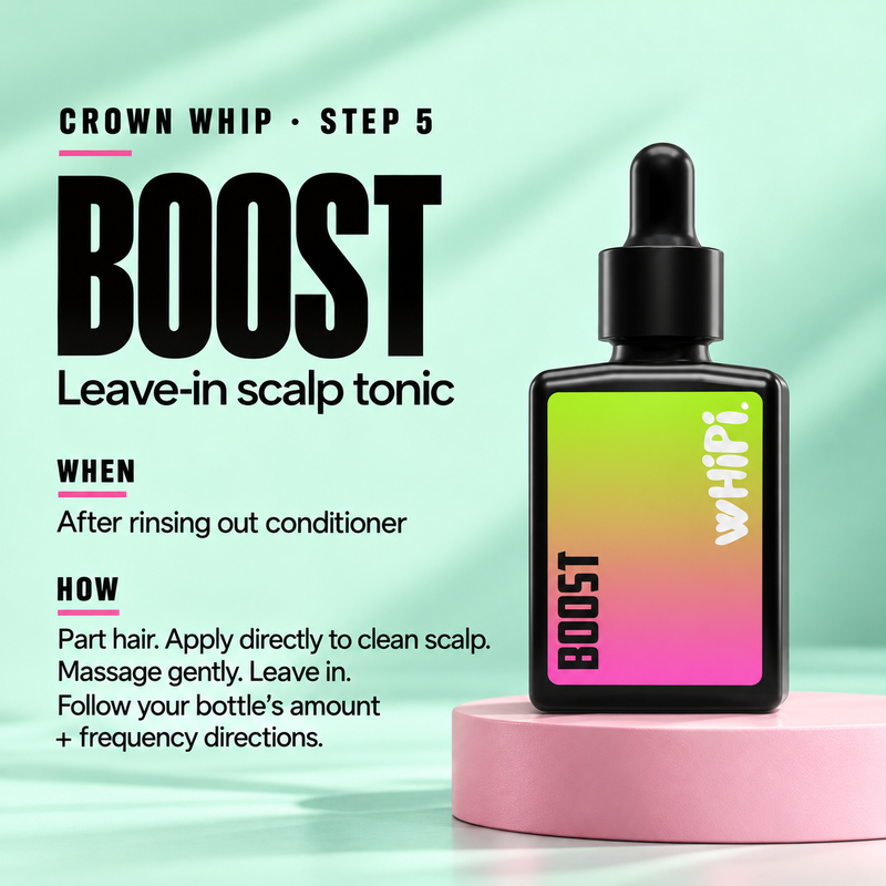 Whipi Co Boost- Crown Whip Scalp Tonic Pale Turquoise 30 ML,2 ML,30ml Refill Pouch